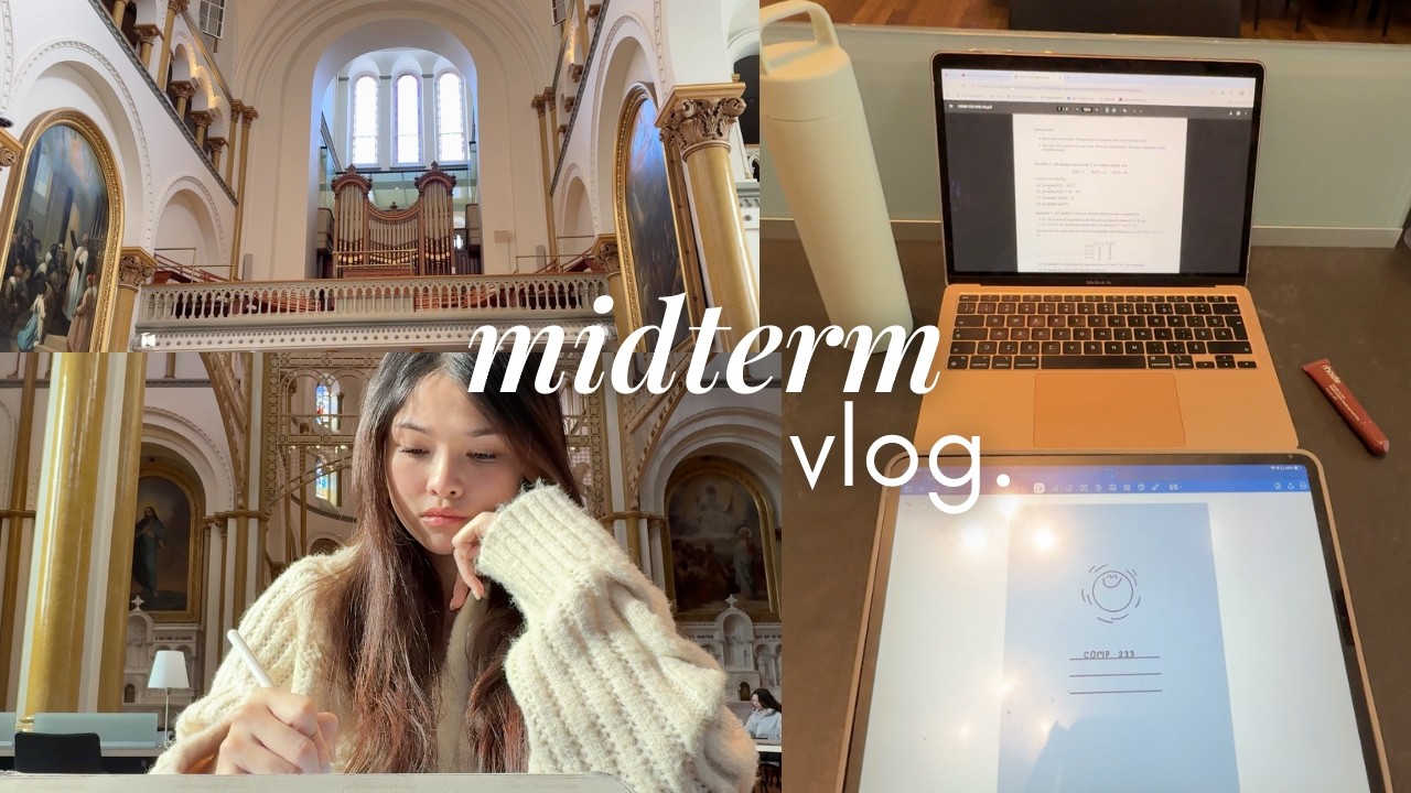 midterm prep diaries ☕️ : library, gym & trying to be productive