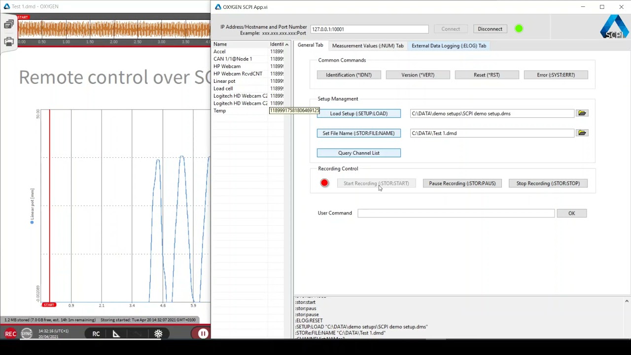 How to remote control using SCPI over ethernet