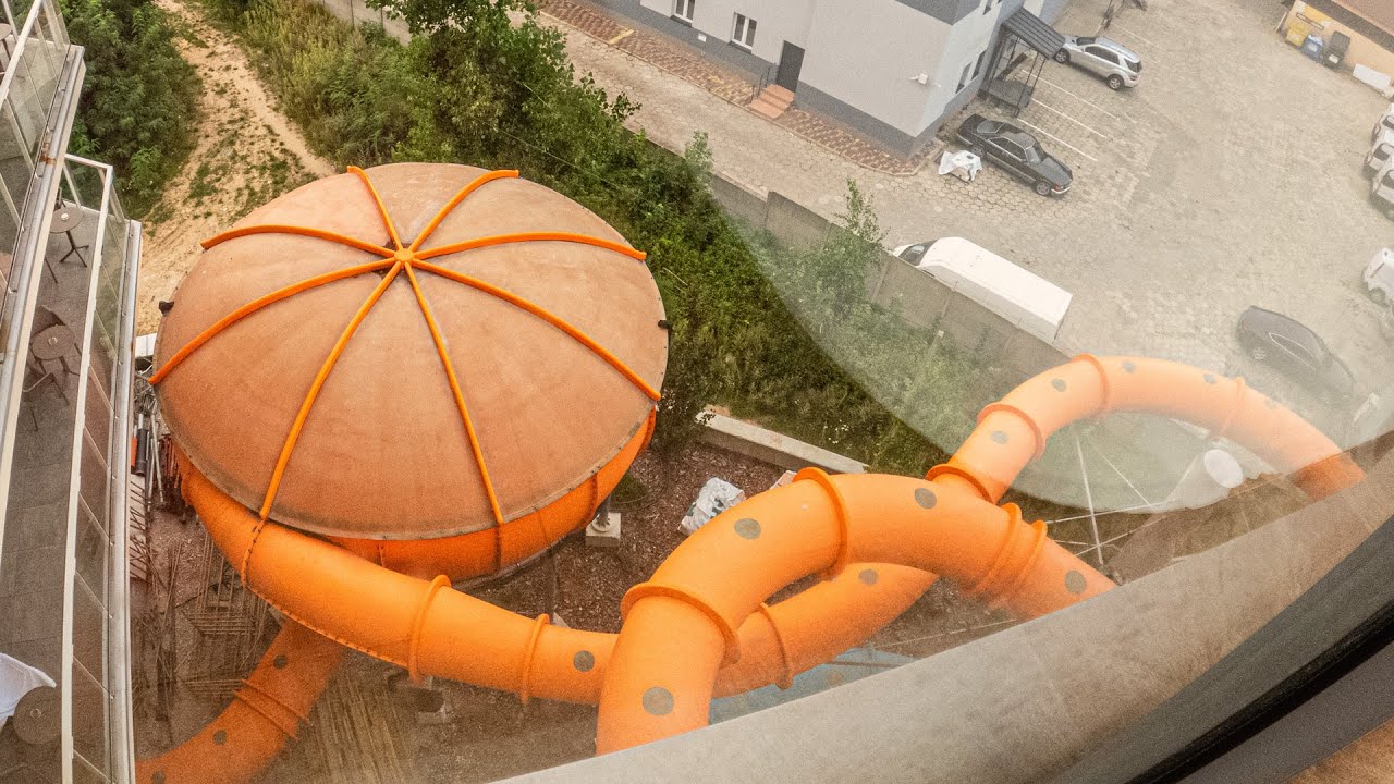 Strange UFO Water Slide at Binkowski Resort Kielce