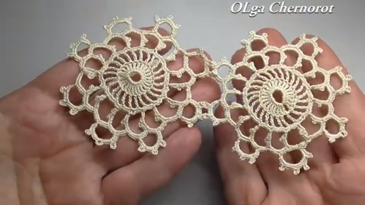 CROCHET Round motif for lace Круглый мотив для кружева