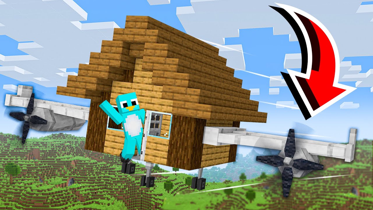 How To Build A Working AIRPLANE HOUSE in Minecraft