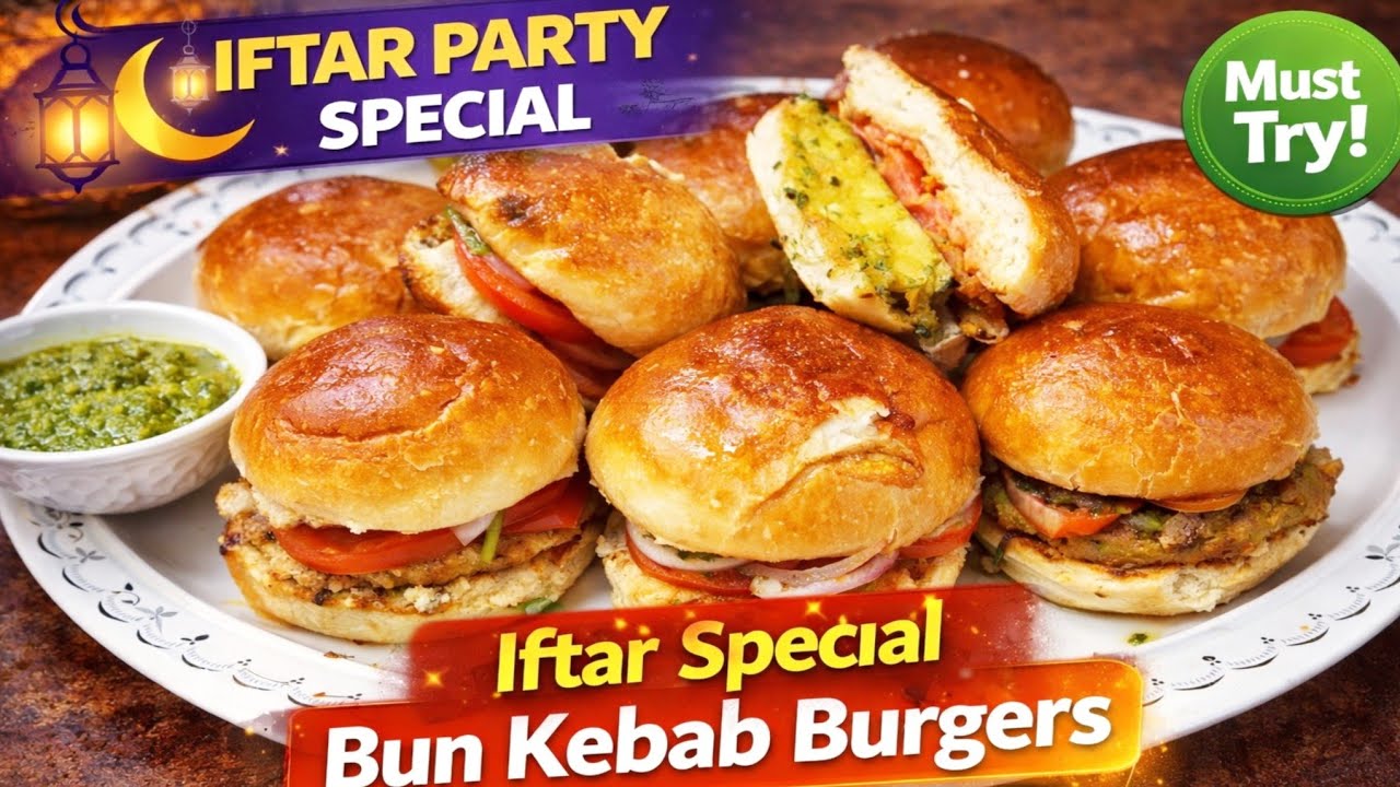 First Remadan Iftar Party Special Bund Kabab Burger Recipe By Mfk | How To Make Peites Burger Recipe
