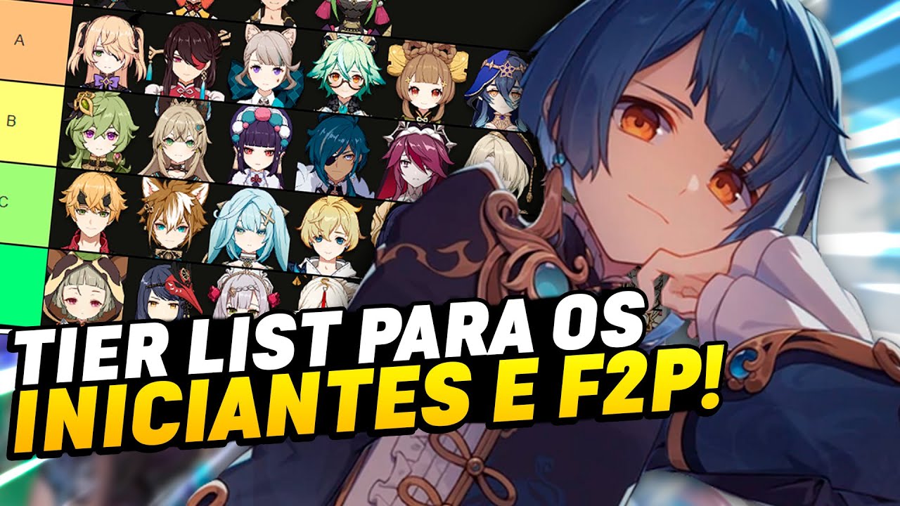 TIER LIST DOS MELHORES PERSONAGENS  4⭐ PARA INICIANTES/JOGADORES F2P - GENSHIN IMPACT