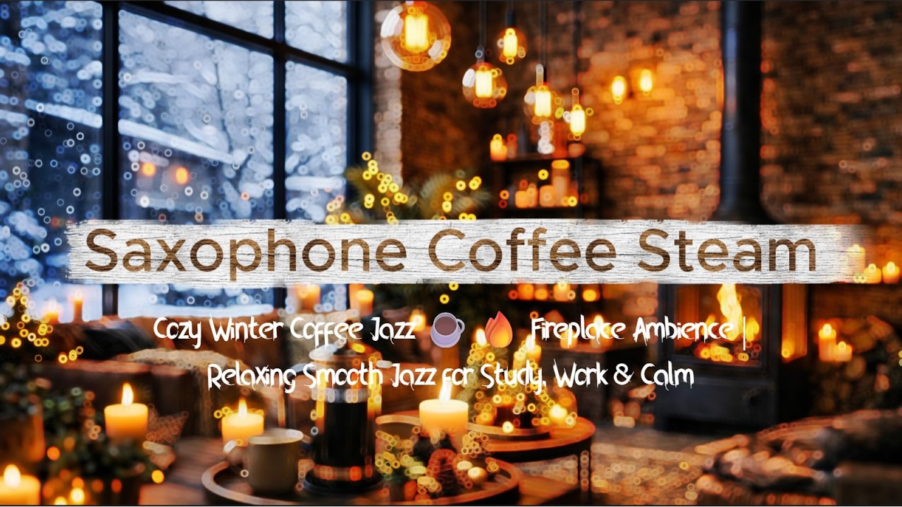 Cozy Winter Coffee Jazz ☕🔥 Fireplace Ambience | Relaxing Smooth Jazz for Study, Work & Calm Focus
