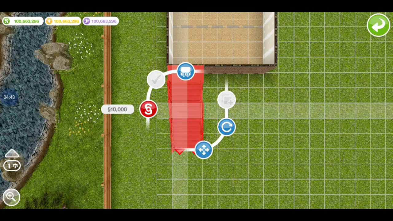 How to attach exterior stairs in Sims Freeplay