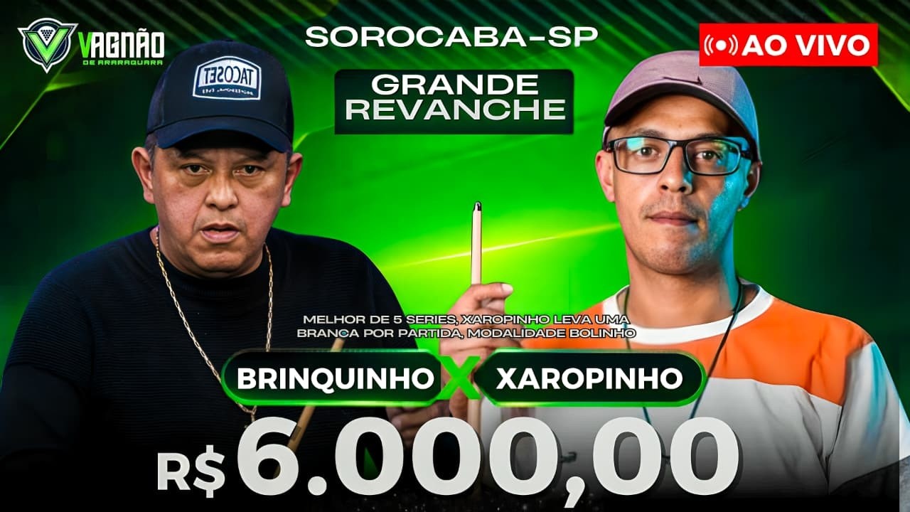 BRINQUINHO X XAROPINHO REVANCHE SOROCABA - NARRA&Ccedil;&Atilde;O VAGN&Atilde;O ARARAQUARA - SINUCA AO VIVO - 15/04/2026
