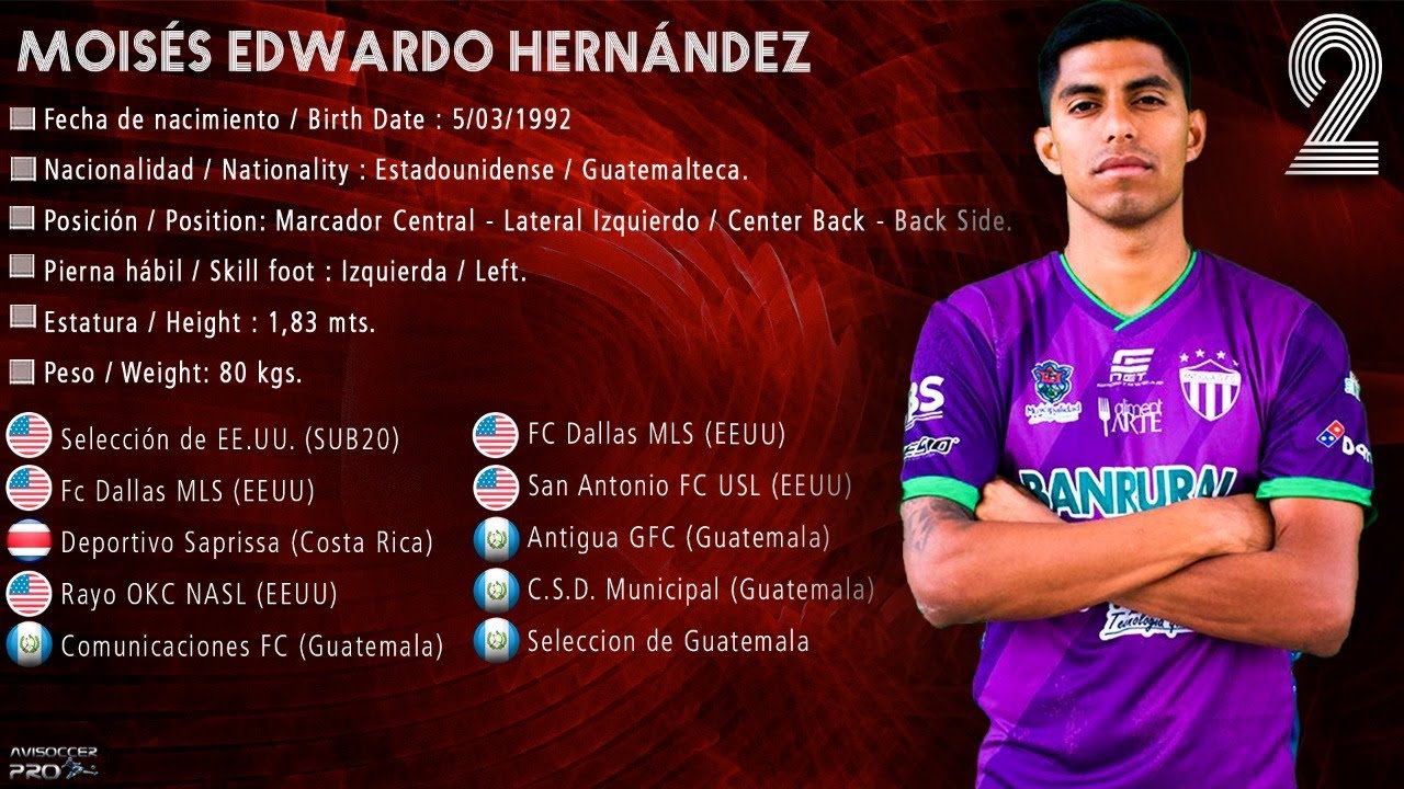 Moises Hernandez #2 // Marcador Central - Center Back // Antigua GFC 2021