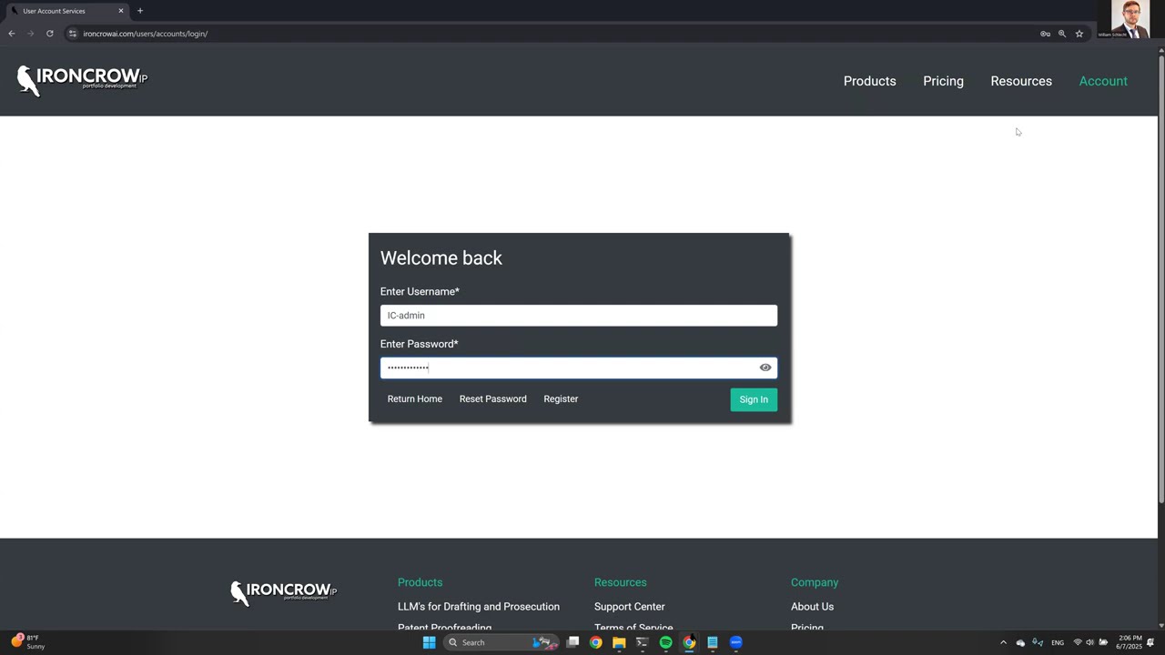 Prosecution History Search Features in IronCrow AI's LLM Sandbox