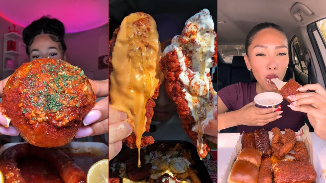 ASMR Mukbang Compilation | Onion boil, Buldak, Chili’s, Dave’s hot chicken 