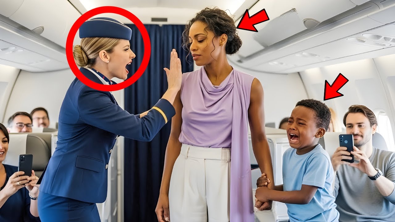 مضيفة طيران عنصرية تصفع أماً سوداء - وبعد خمس دقائق، يقوم زوجها الرئيس التنفيذي بفصل الجميع