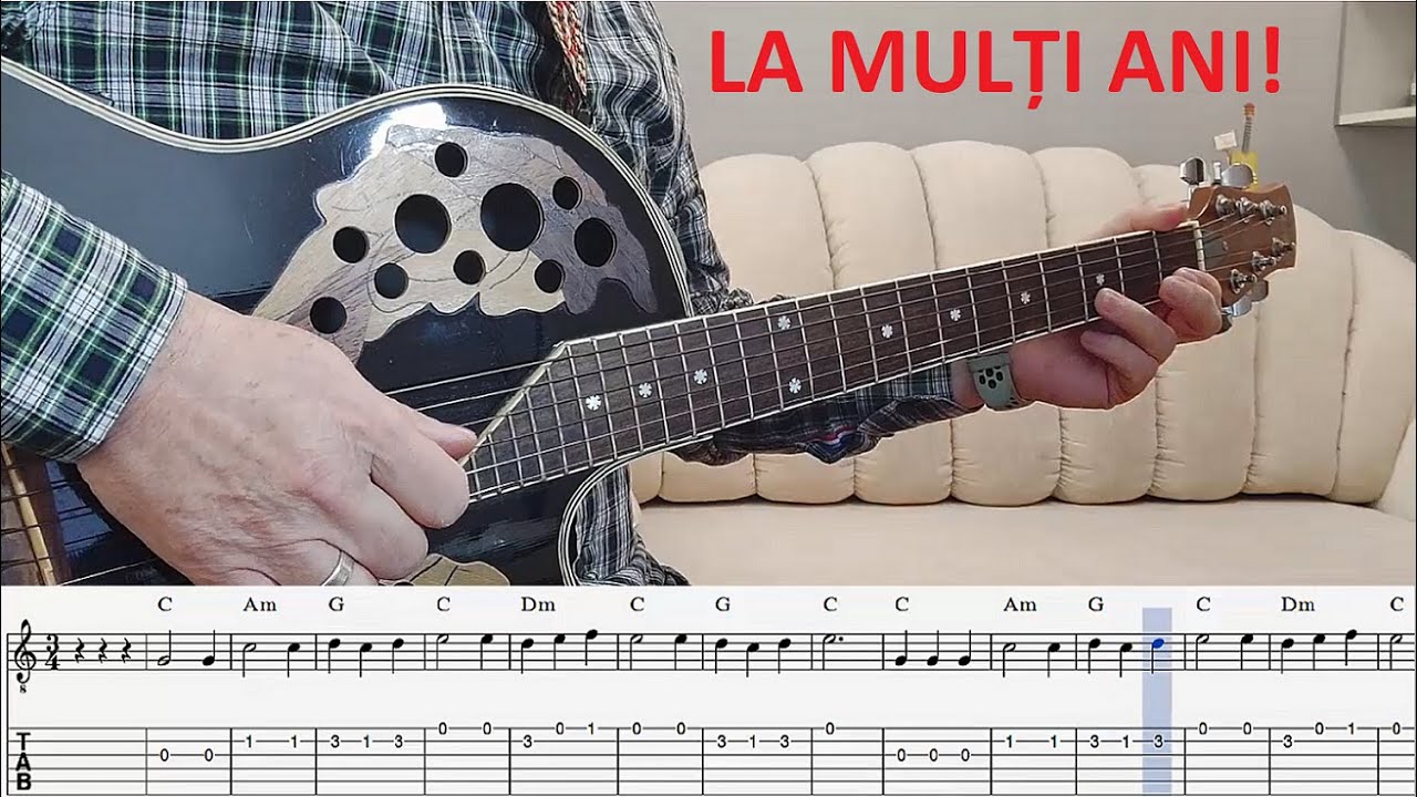 La mulți ani la chitară – Cântec ușor pentru începători