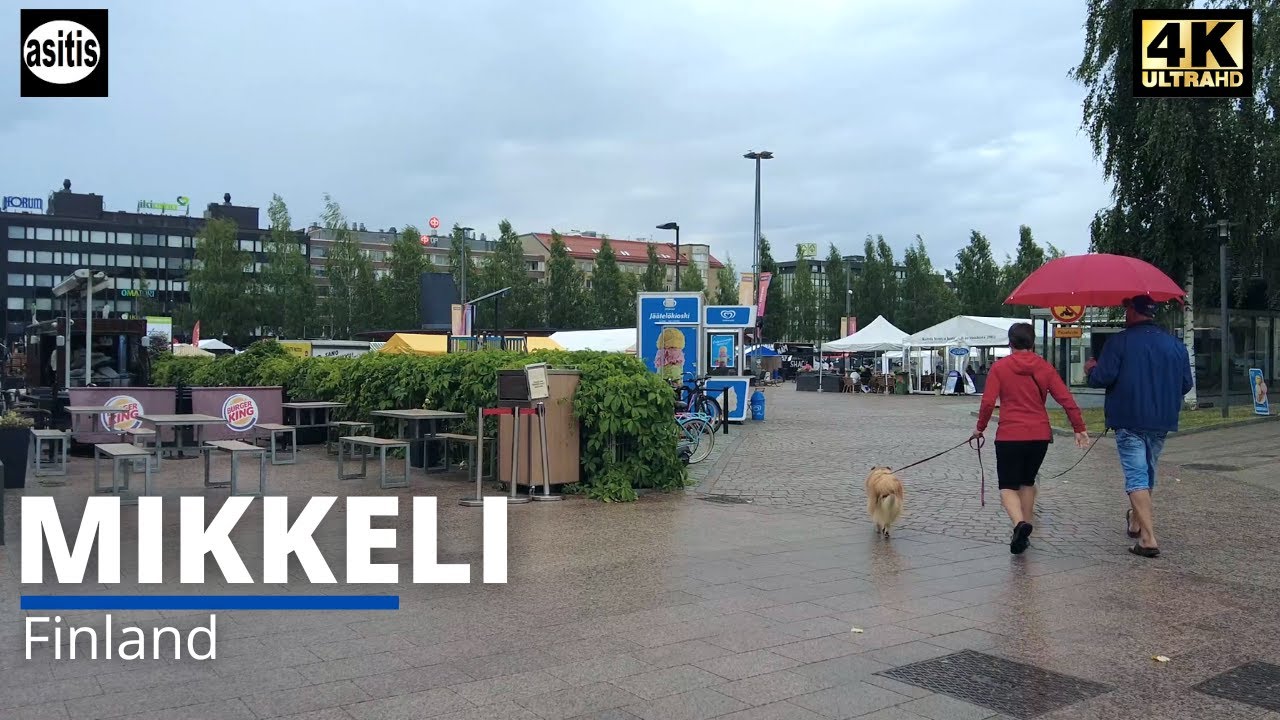 Summer Walk in the Rain in Mikkeli, Finland
