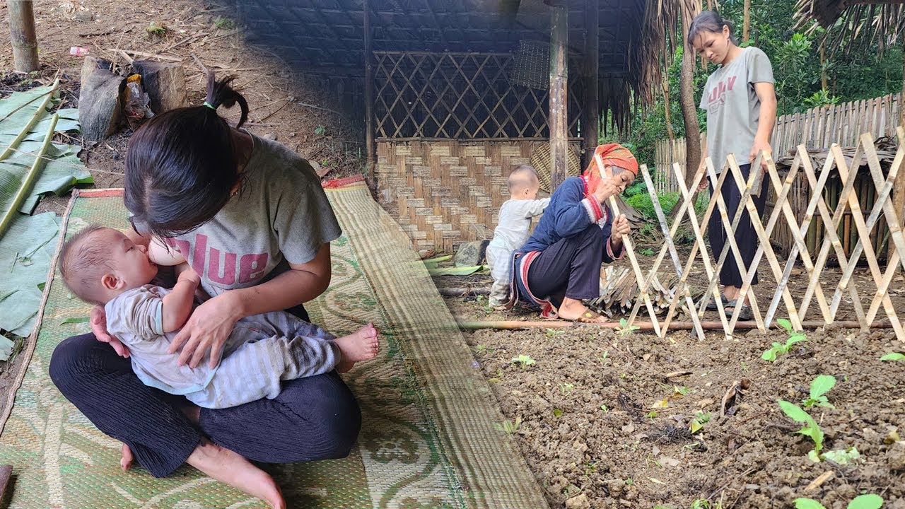 A Life of Hardship, A Ray of Hope: Mother and 80 Year old Grandmother Tending Their Farm.