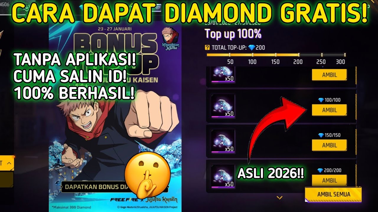 CARA MENDAPATKAN DIAMOND FREE FIRE GRATIS TERBARU 2026 | CARA DAPAT DM GRATIS‼️