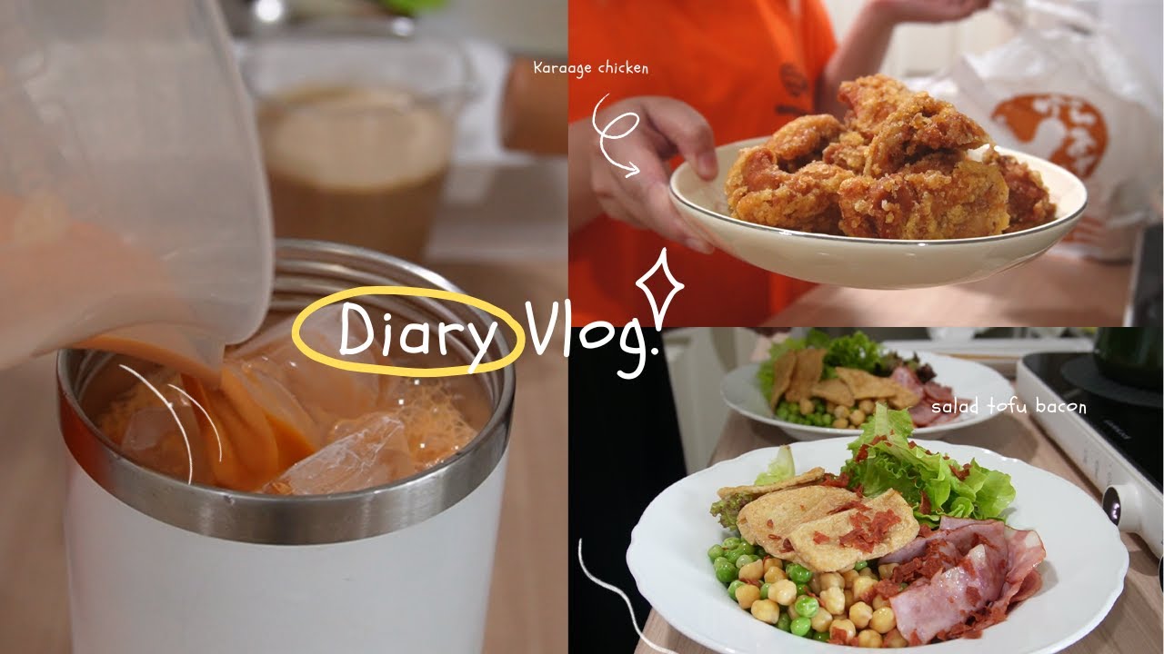 Diary Vlog #3 🥓🥗🍎✨ /ทำอาหาร/ปลูกต้นไม้/ซ่อมห้องน้ำ/พลังงานหมดหลอด
