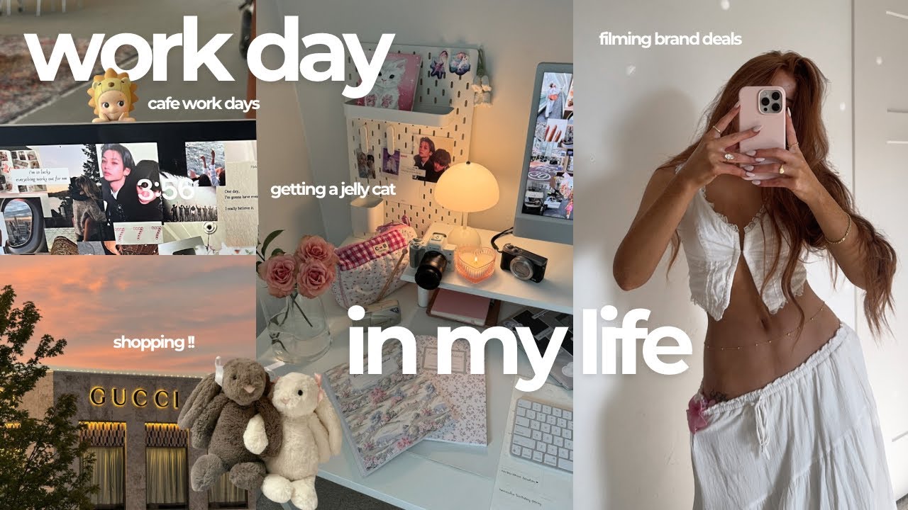 DAY IN MY LIFE as a full time content creator 🎧 realistic WFH day, brand deals, editing, + shopping!