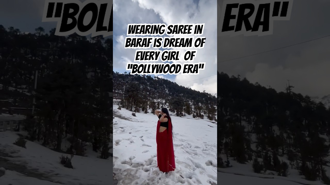WEARING  SAREE IN SNOW ❄️ #fyp #snow #shorts #viralvideo