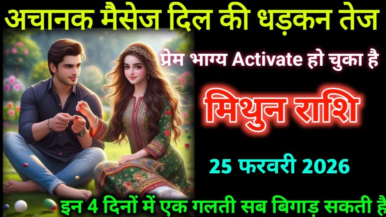 मिथुन राशि। 22 फरवरी 2026| अचानक मैसेज दिल की धड़कन तेज| Mithun Rashifal |