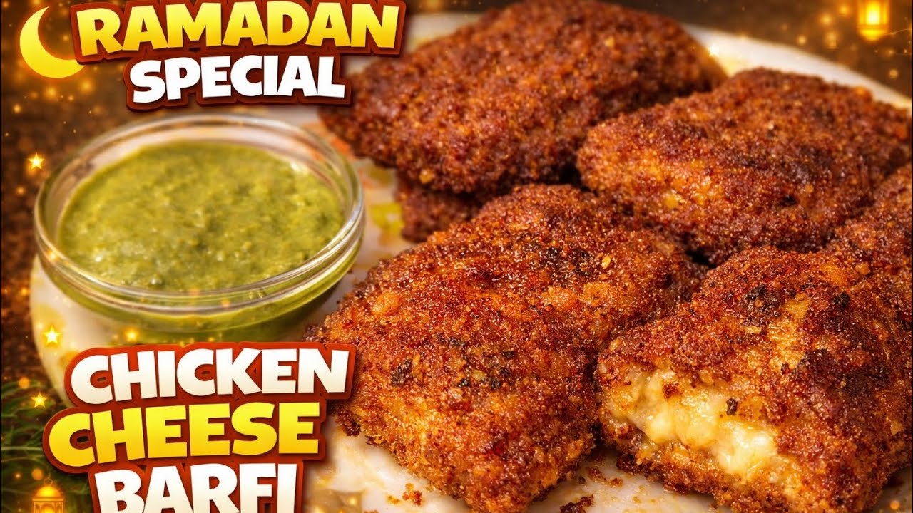 Ramadan Special Chicken Cheese Barfi 😍🧀 | Crispy Outside, Cheesy Inside! 🔥