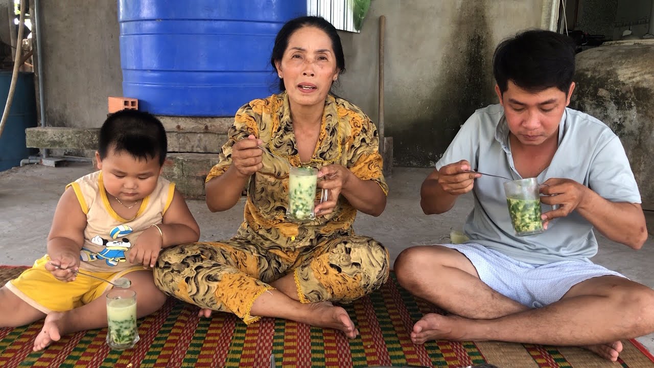 BÀ NỘI LÀM BÁNH LỌT ĐẬU XANH NƯỚC CỐT DỪA NGỌT THƠM, THANH MÁT CHO BUỔI TRƯA NĂNG | bếp quê cà mau