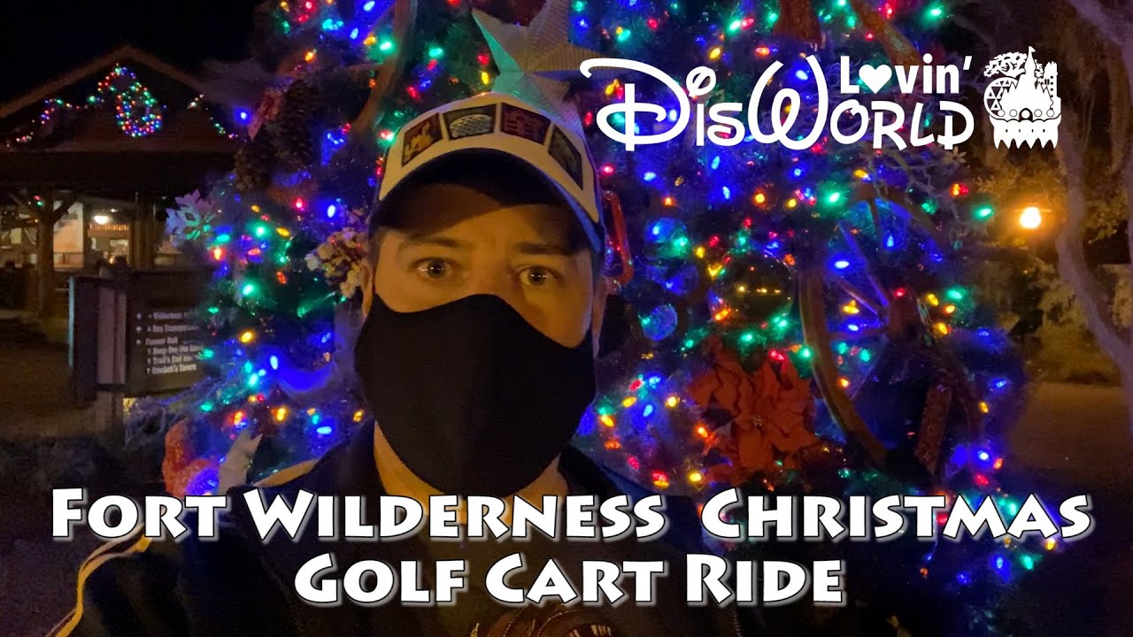 Disney's Fort Wilderness Christmas Decoration Golf Cart Tour