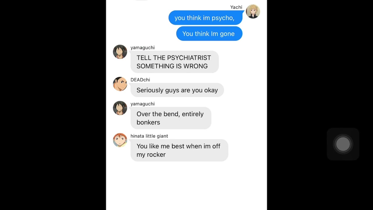 Mad Hatter lyric prank | ft. Hinata, Yachi and Yams | haikyuu texts