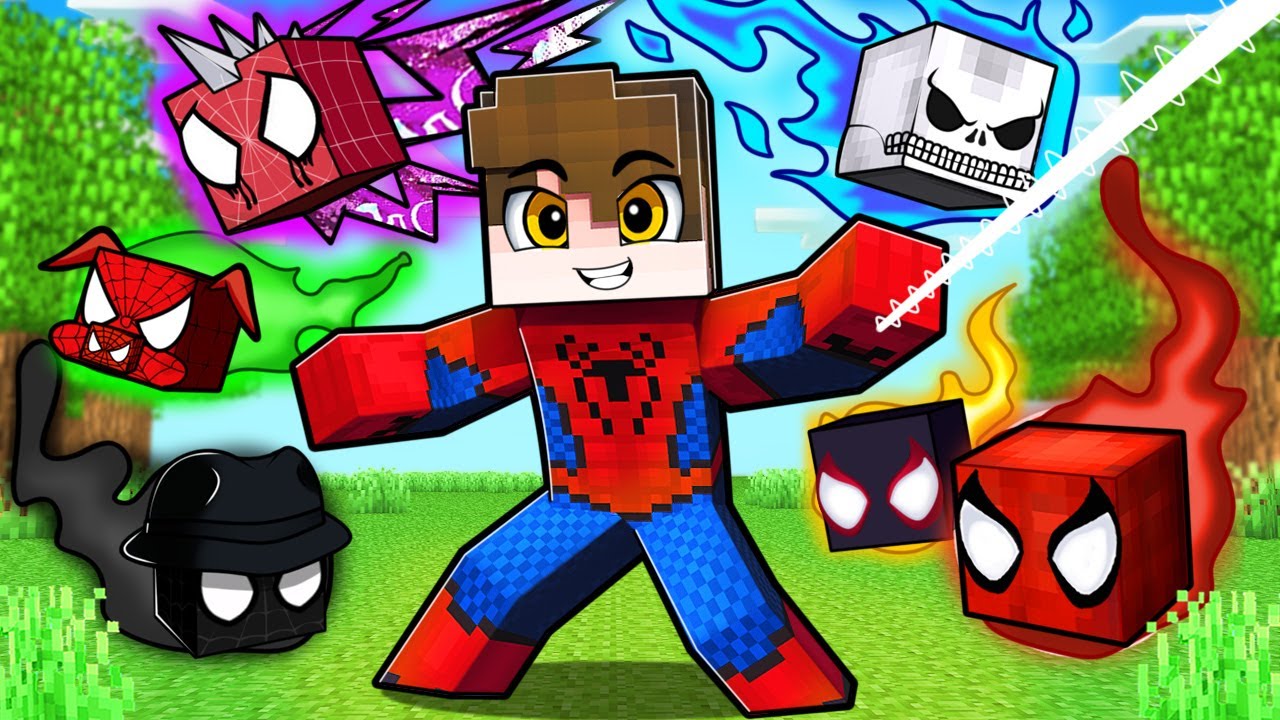 Virei o MESTRE dos HOMEM ARANHA no MINECRAFT