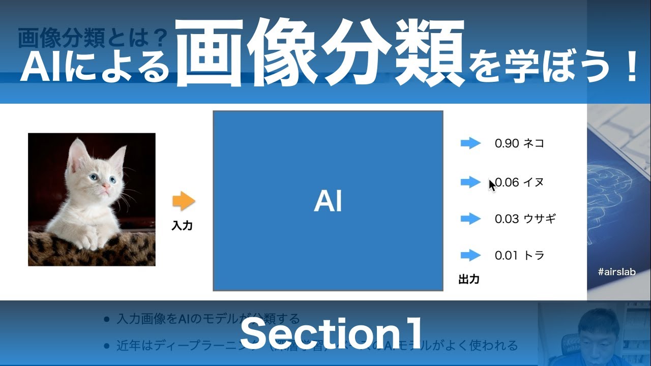 【Section1: 画像分類の概要】AIによる画像分類を学ぼう！【PyTorch+Colab】  -Udemyコースを一部無料公開- 
