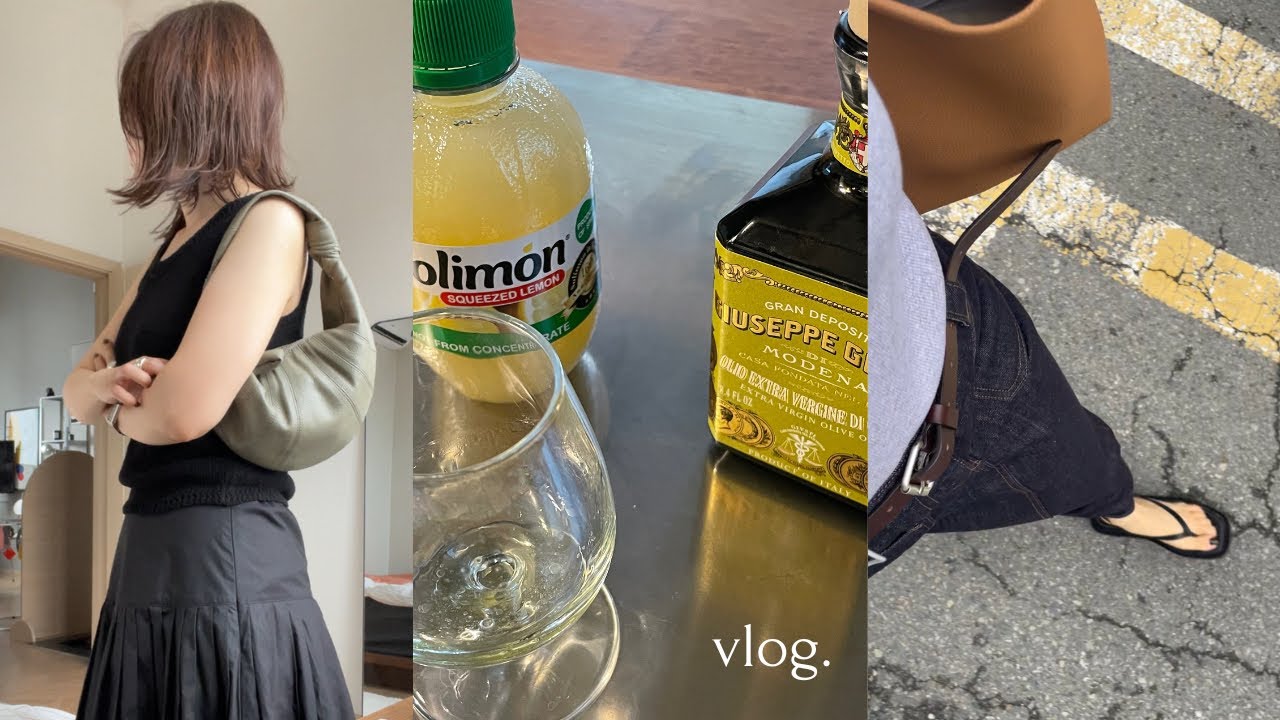 출근룩 / 한여름 확신의 올블랙 코디🖤 (르닐, 디애퍼처, 슈슈통, 르메르, 질샌더) / 저속노화를 위한 첫번째 레슨.. 🍋🍸🫒 #직장인브이로그 #데일리룩 #vlog