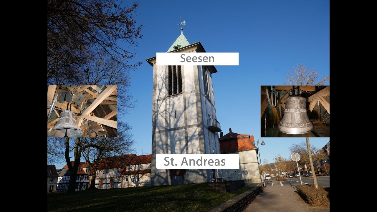 Seesen [D.-GS] - Die neuen Glocken der evang. Kirche St. Andreas, Geläutepräsentation (Turmaufnahme)