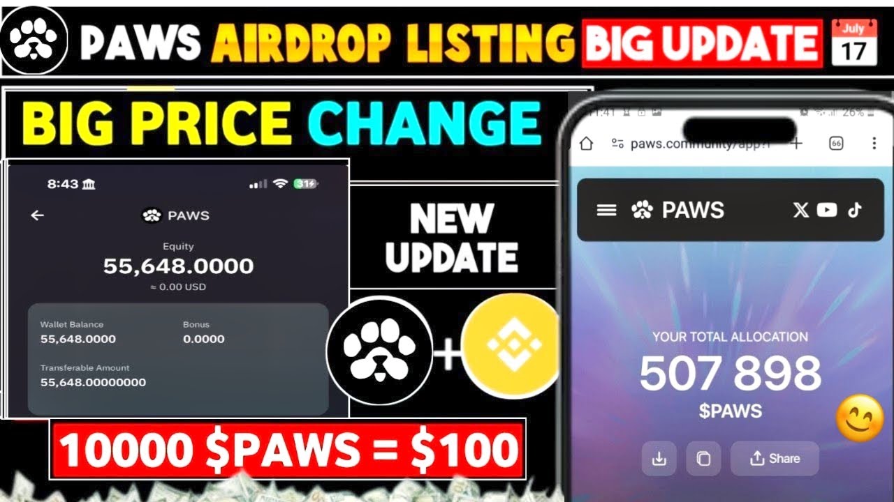 Paws Listing On Binance? Paws Airdrop New Update | Paws New Update | #paws #pawsairdrop