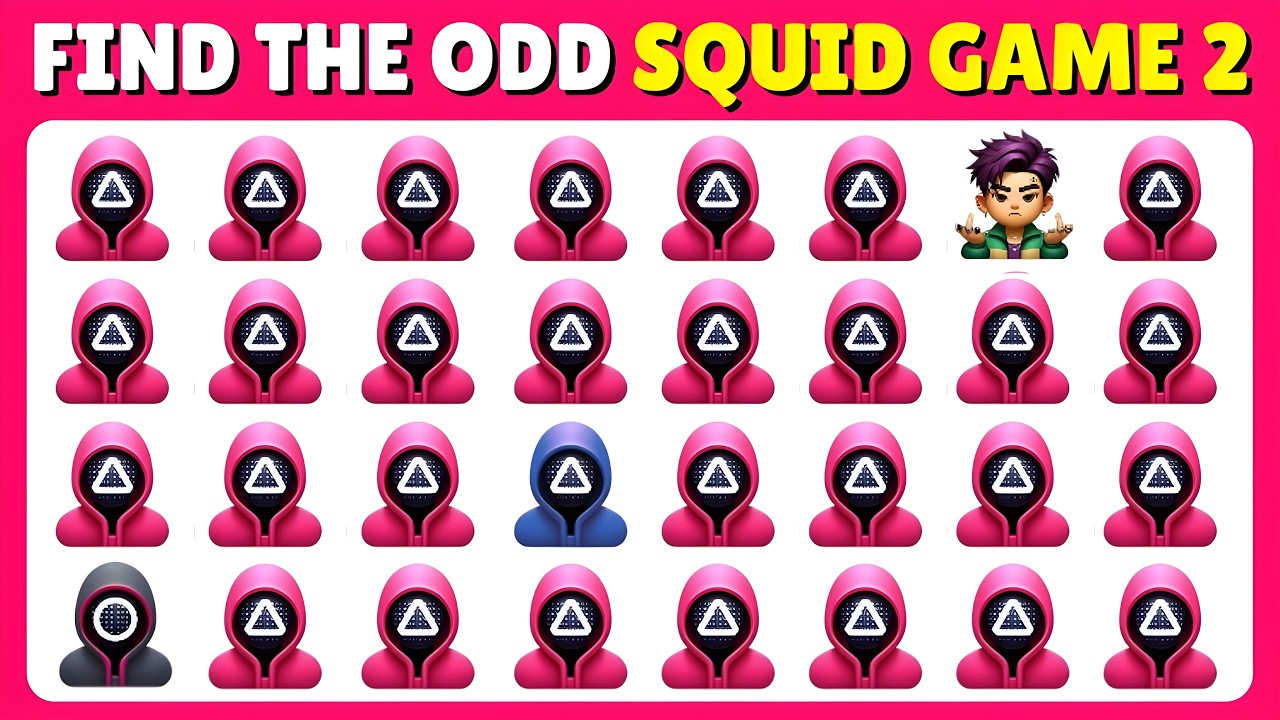 Find the ODD One Out - Squid Game 2 Challenge 🦑🔥 | 30 Levels: Easy, Medium, Hard!