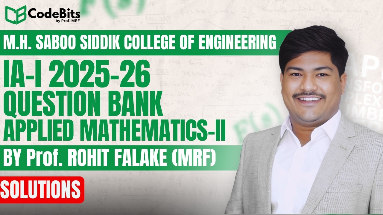 IA- I Applied Mathematics - II MHSSCOE Solutions 2025-26 | Mumbai University | MRF SIR