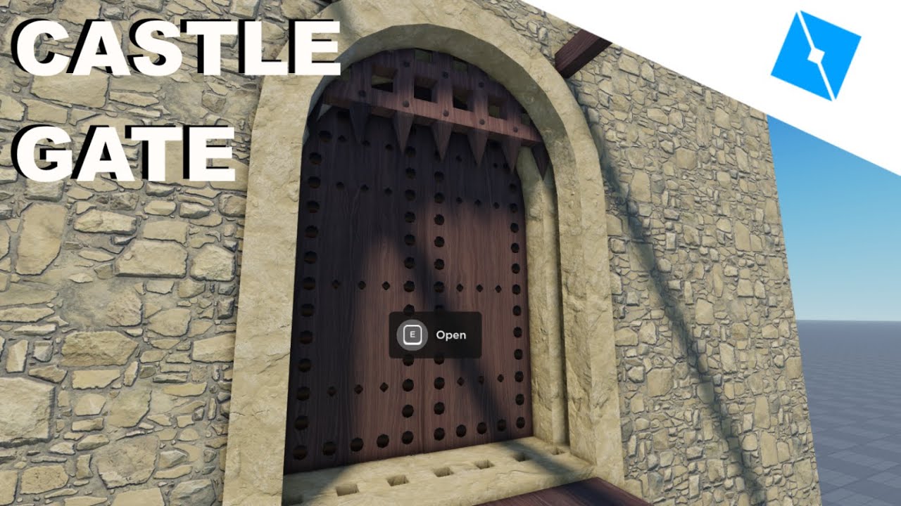 Functional Castle Gate SPEEDBUILD - Roblox Studio (PORTCULLIS + E TO OPEN DOORS)
