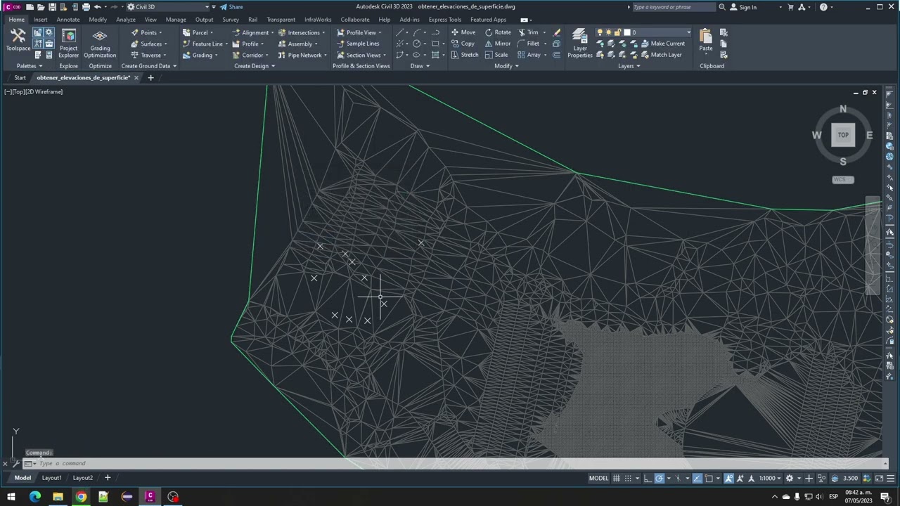 Asignar elevaciones a puntos con superficie en civil3d