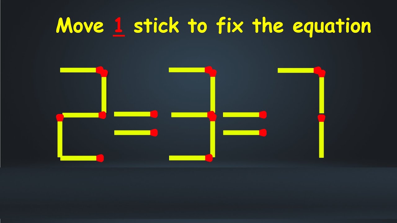 Can You Solve This Matchstick Puzzle? | Move 1 Stick to Fix the Equation!