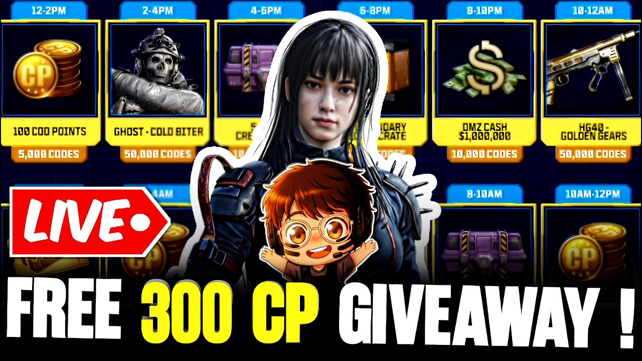 🤯 *FREE* 300 CP LIVE GIVEAWAY FOR SUBSCRIBERS ‼️ CODM