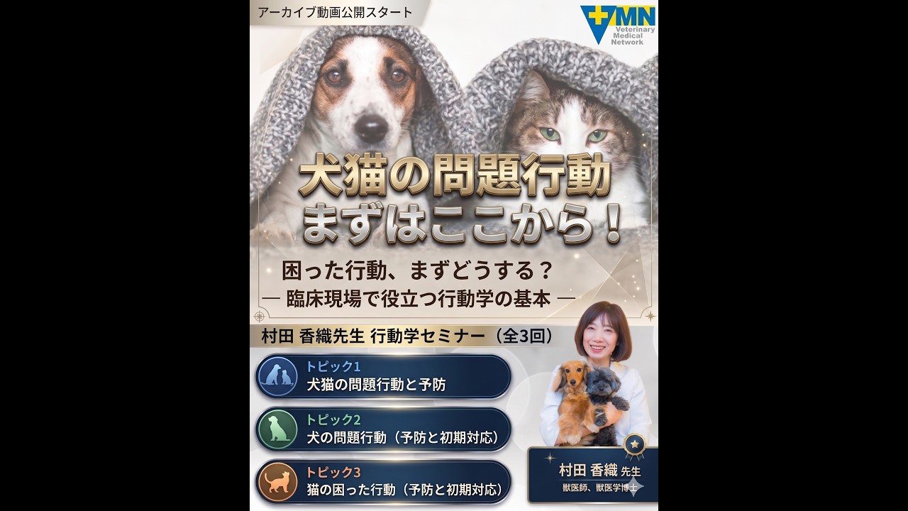 ーペット・ベット行動学セミナー2025ー  もみの木動物病院 村田香織 先生 No03 猫の困った行動予防と初期対応