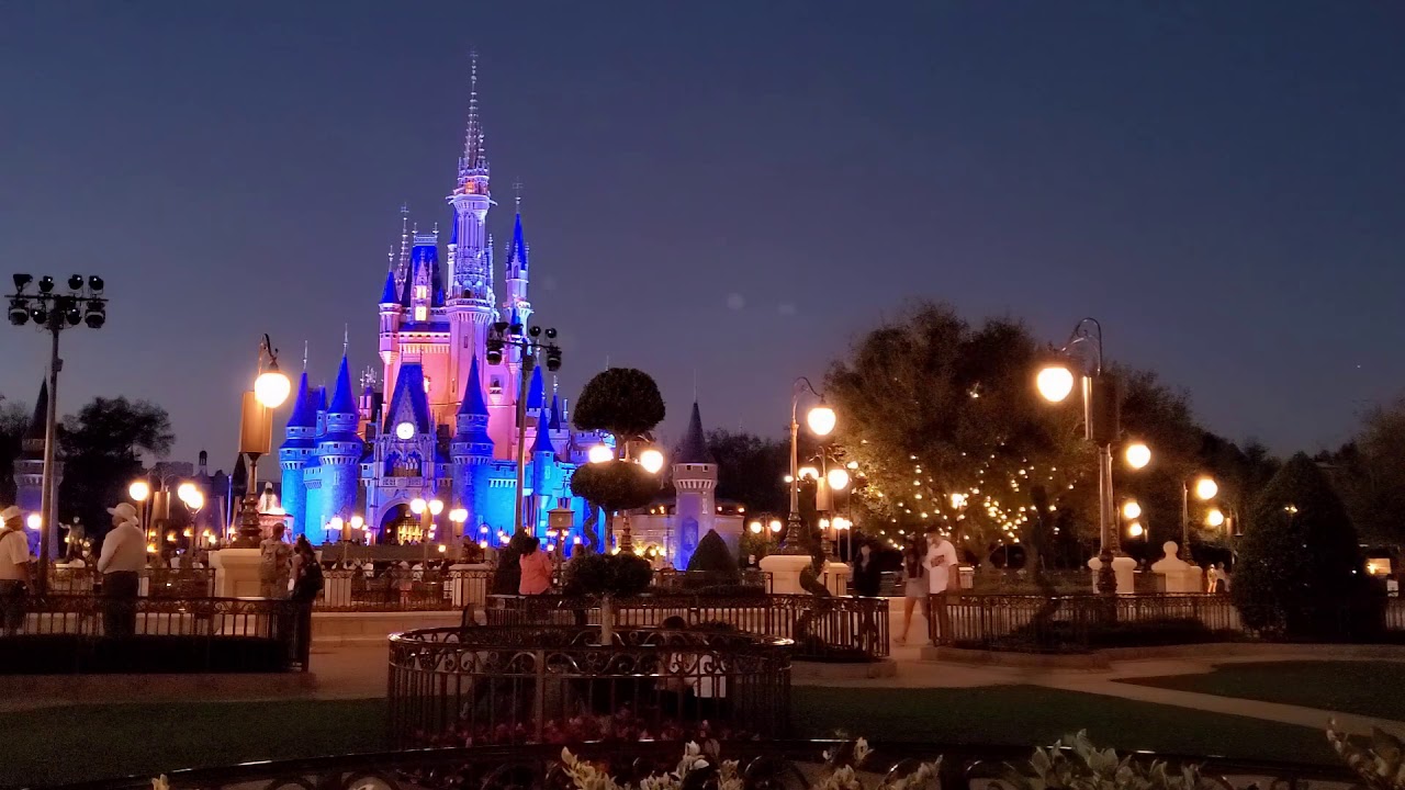 Live Ambiance : Disney World HUB and Castle at night 1 hour.