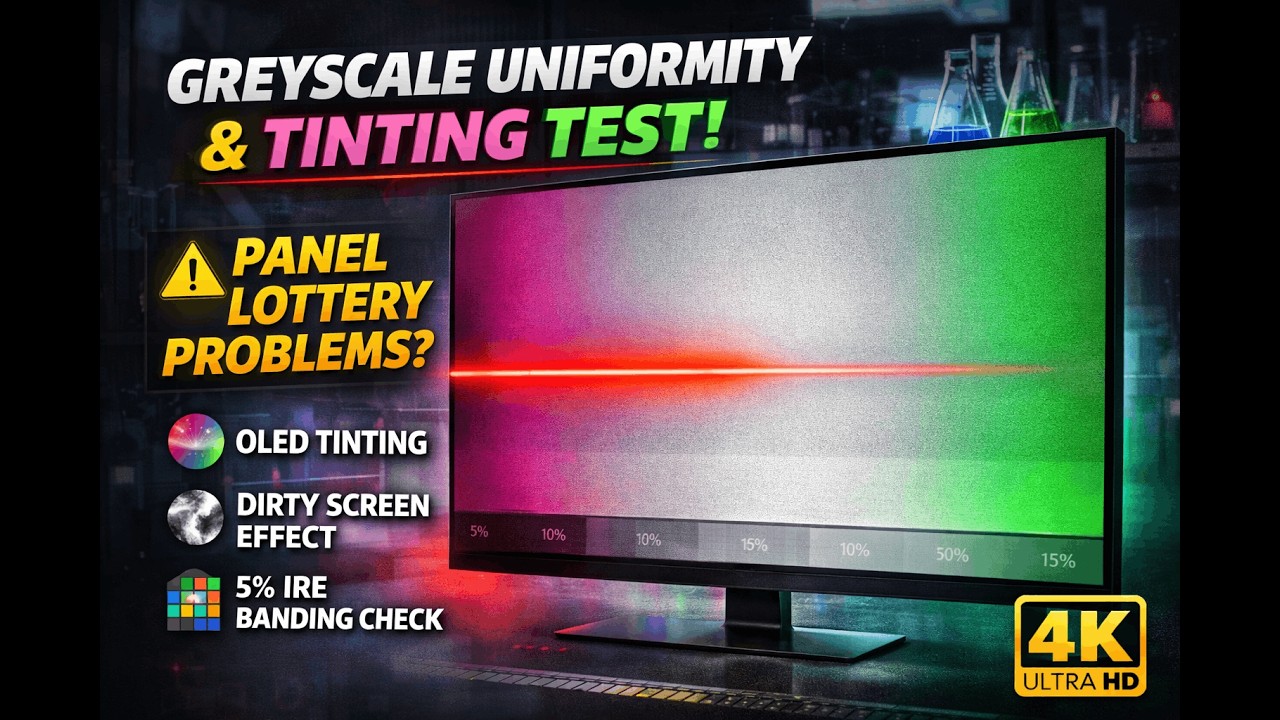 Greyscale Uniformity & Tinting Test (1 Hour) | OLED Pink/Green & Banding Check | 4K