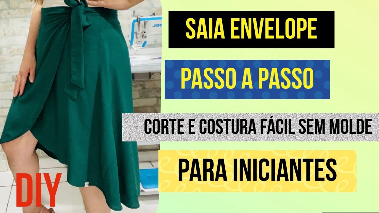 SAIA ENVELOPE CORTE E COSTURA FÁCIL SEM MOLDE PARA INICIANTES #passoapasso #costura #costurando