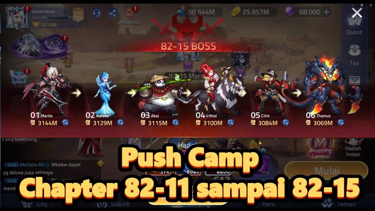 Push campaign chapter 82-11 sampai chapter 82-15 - Mobile legends adventure