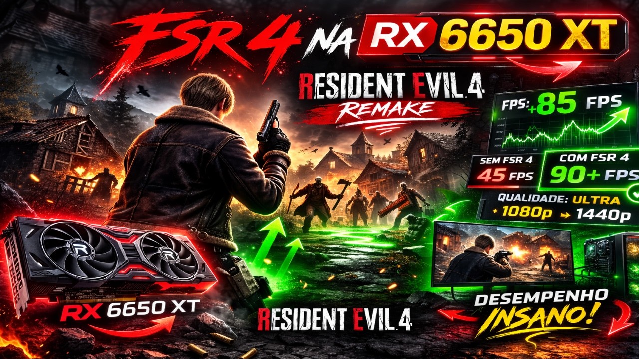 FSR 4 NO RESIDENT EVIL 4 REMAKE FICOU INSANO NAS RX 6000 E 7000