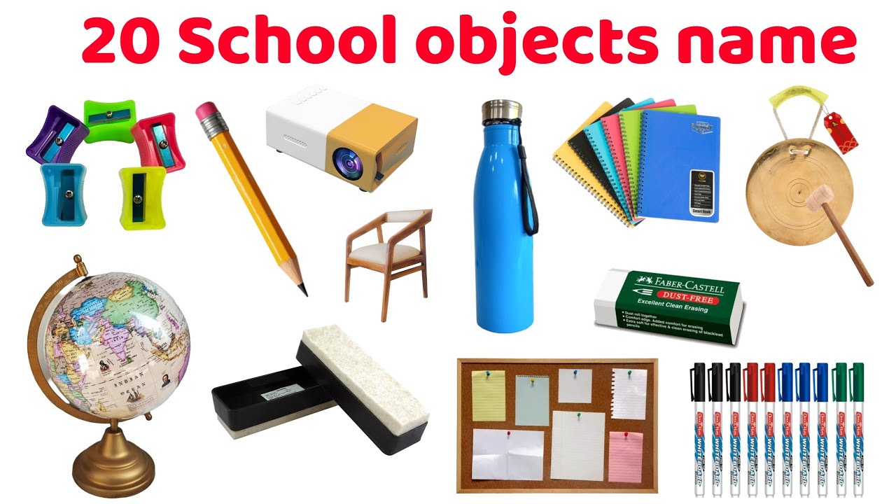 20 स्कूल क्लासरूम ऑब्जेक्ट्स के नाम | Learn 20 Classroom Objects Name in English
