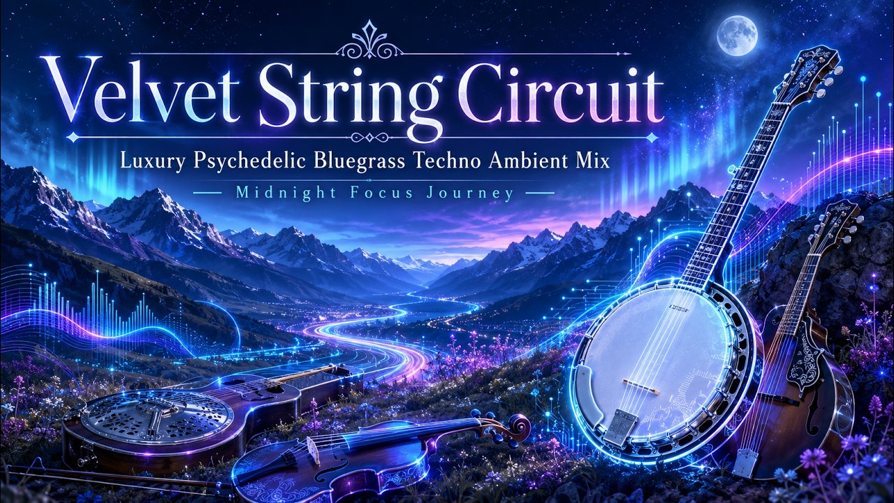 🌙 Velvet String Circuit | Luxury Psychedelic Bluegrass Techno Ambient Mix 🎻✨ Midnight Focus Journey