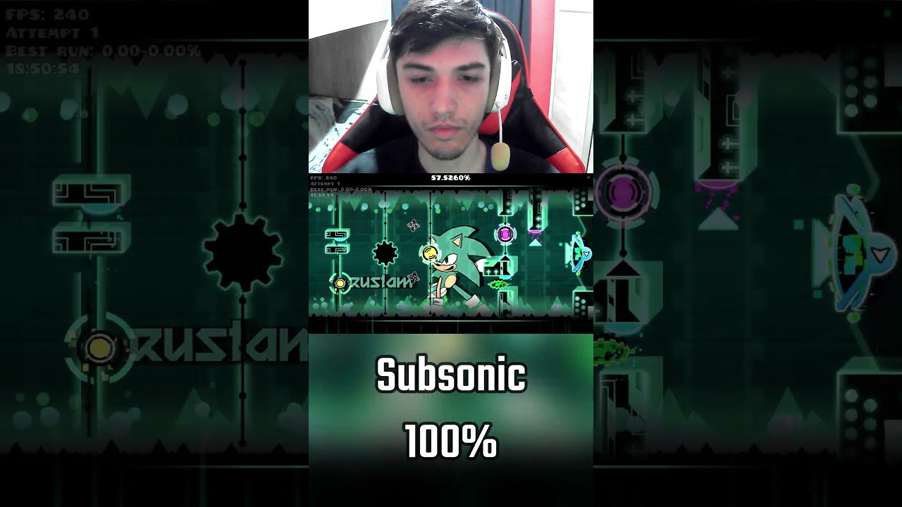 Subsonic 100% #geometrydash #gd #extremedemon #shorts