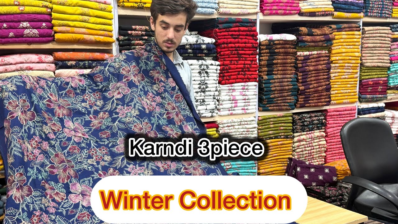 Winter Collection Karndi 3Piece with circle Shffon Duppta 