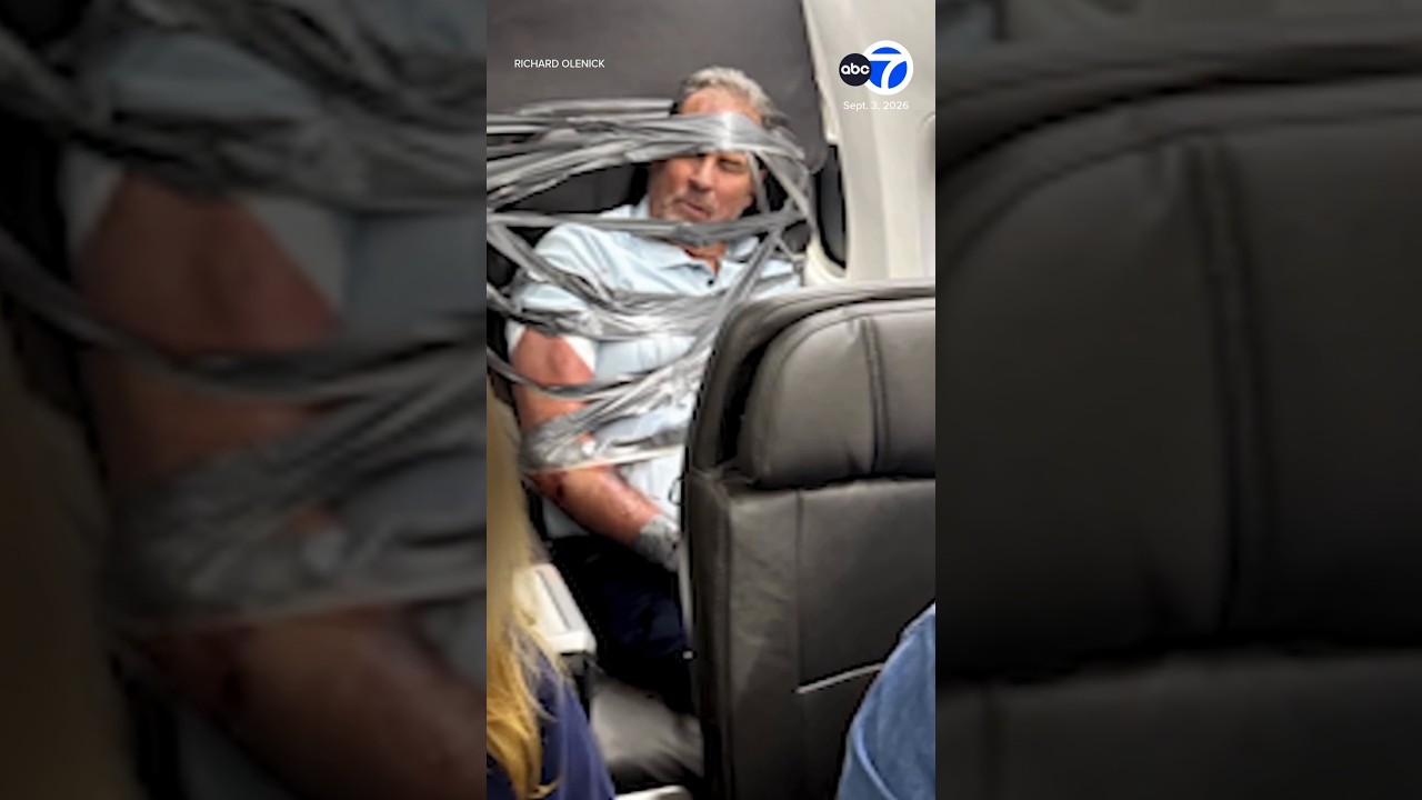Unruly passenger arrested after being restrained with duct tape during flight