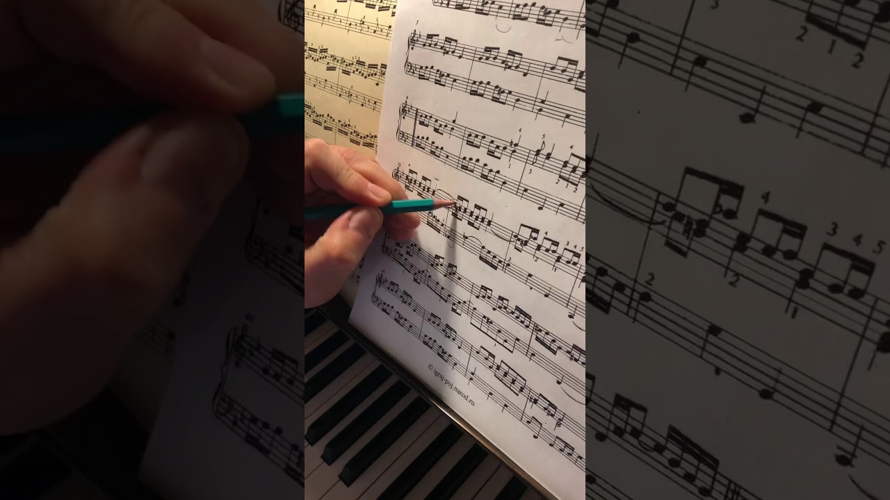 Фрагмент урока online  Bach (Ph. E.) Polonaise BWV Ahn. 125  Бах (Ф.Э.) Полонез соль минор