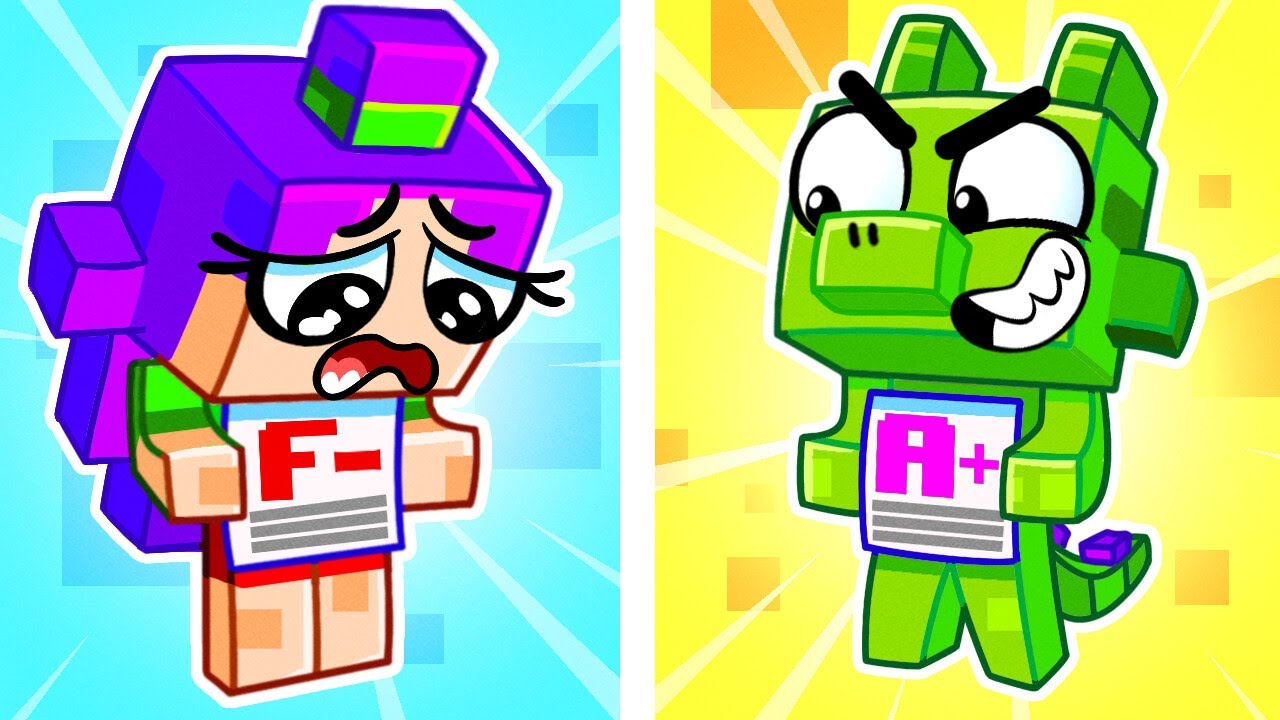 Escuela de Zombies de Minecraft | Alumno Bueno VS Alumno Malo | Desafío de Trabajo en Equipo